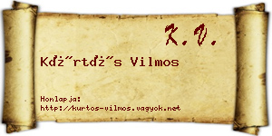 Kürtös Vilmos névjegykártya
