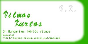 vilmos kurtos business card